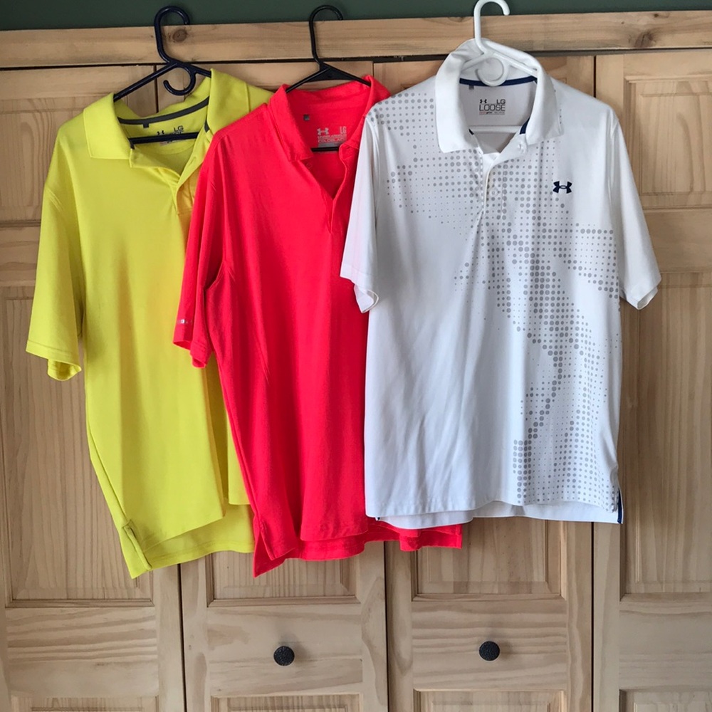 Men’s Large Under Armor Golf Shirts